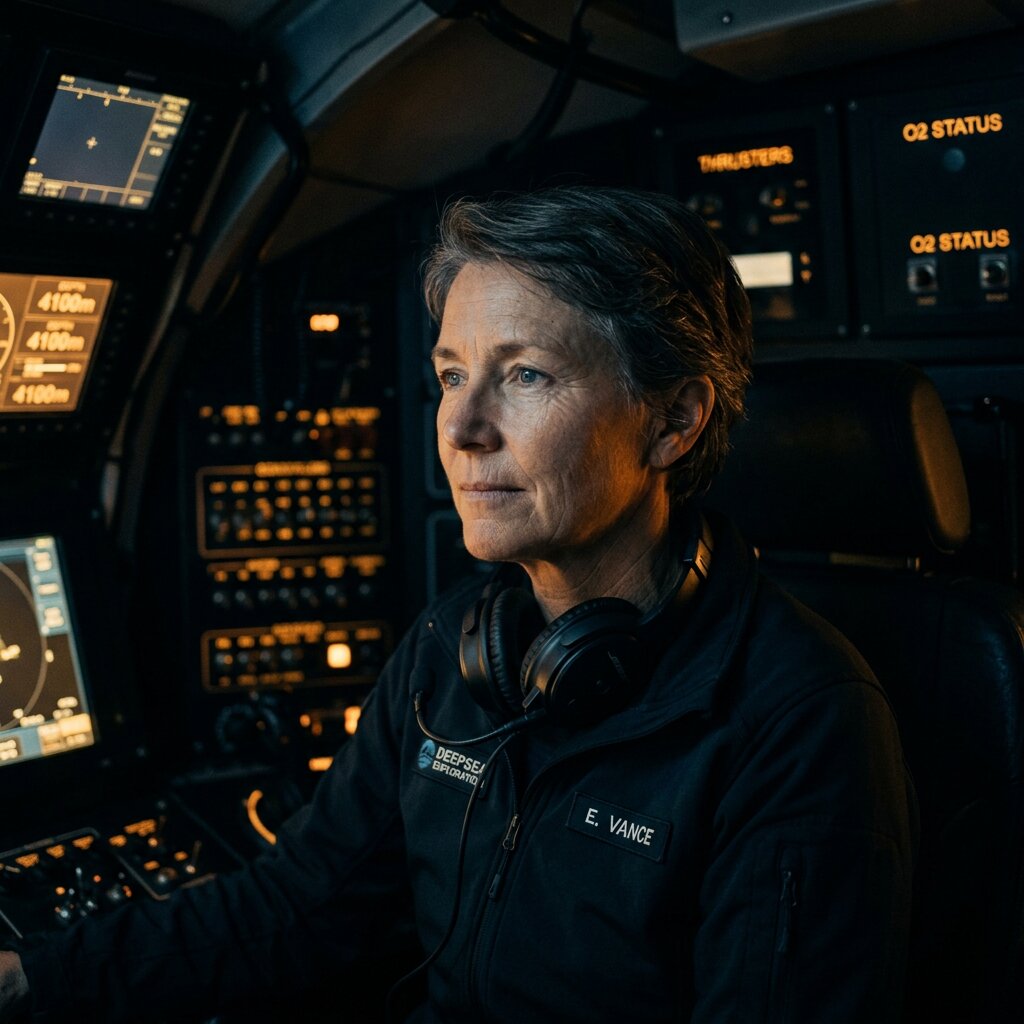Commander E. Vance in the submersible cockpit