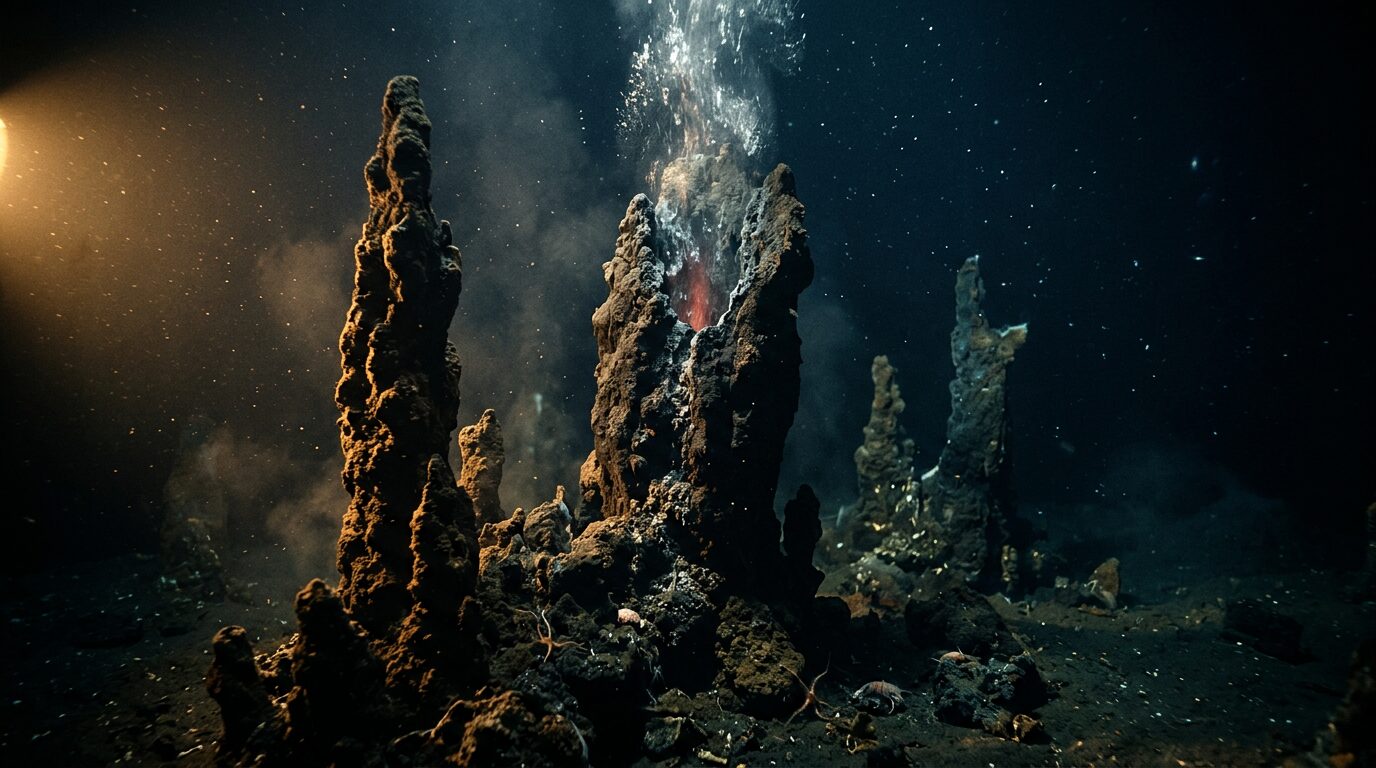 Hydrothermal vents at depth