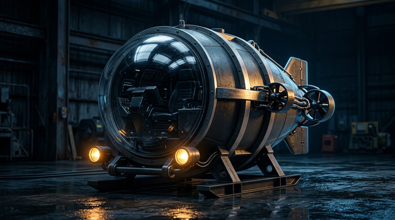 Titanium sphere submersible in dry dock